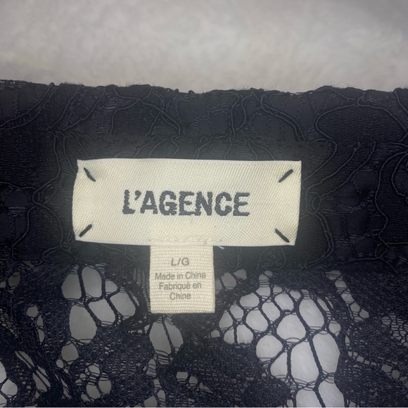 Like New/EUC L'Agence Carter Black Long Sleeve Lace Blouse - Size L - Picture 12 of 12